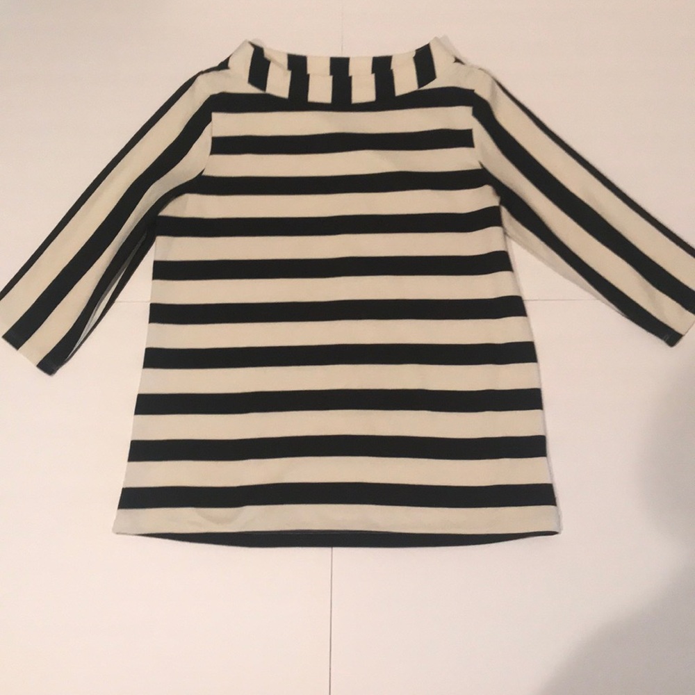 Anthropologie 9-h15 Stcl 3/4 Sleeve B&W Stripe